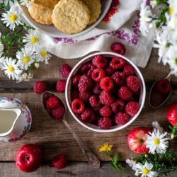 raspberries, fresh, bowl